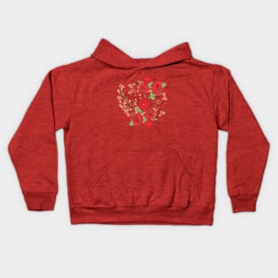 Red Roses and Poppies bouquet Kids Hoodie